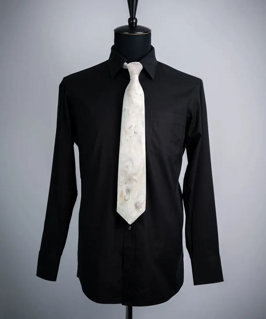Sound of Ikebana Silk Tie (white)