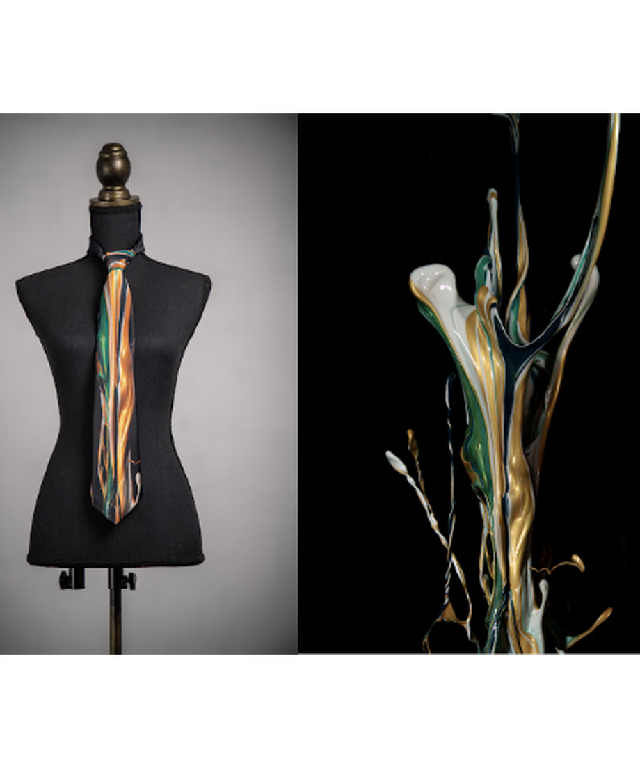 Sound of Ikebana Silk Tie (AUT-3)